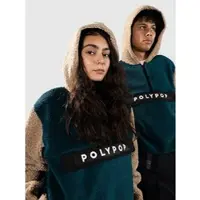 Polypop Fern Cut And Sew Sherpa Fleeceneule petrol Koko S