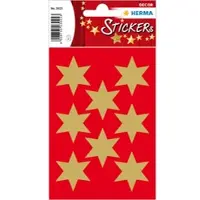 Herma 3925, Paperi, Kulta, Tähtikuvio, Kiinteä, Joulu, 24 kpl