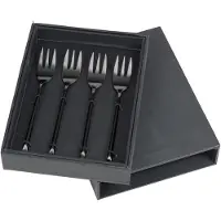 Broste Copenhagen Hune kakkuhaarukka 4-pakkaus titanium mat black