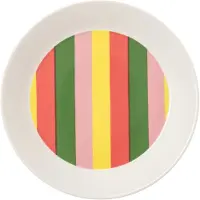 Arabia Vuokko Plate 21Cm Pieni 4-Raita - White - Ø 21 CM