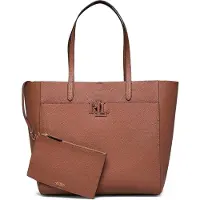 Ralph Lauren for woman. 431960183001 Large brown grained leather tote bag Cameryn (OSFA), Casual