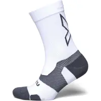 2XU Vectr Light Cushion Crew Sock White/Grey Urheilusukat XL