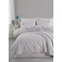 Saheser vuodevaatesetti Nilda Light Grey, 200x220 cm, 6 osaa