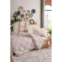Eponj Home vuodevaatesarja Post Brown, 160 x 220 cm, 3-osainen