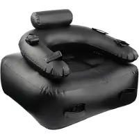 Inflatable Fun - Puhallettava BDSM-seksituoli, muhkea, dildoaukolla, remmeillä, musta