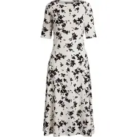 Ralph Lauren Floral Stretch Cotton Midi Dress - Cream - XS