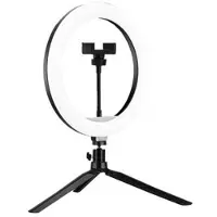 Mtp Products A26 Työpöydän 10 LED Selfie Ring Light Tripod jalusta Puhelin Clip Mount Vlogging Video Light Live Broadcast kit
