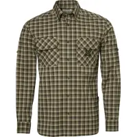 Chevalier Men's Creek Shooting Fit Coolmax Shirt Mink Brown Checked Pitkähihaiset kauluspaidat S