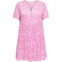 ONLY Carmakoma Carzally S/S Thea Tunic Dress Aop Noos - Pink - 48