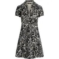 Ralph Lauren Floral Crepe Short-Sleeve Dress - Black - 38
