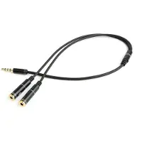 Gembird Jack 3.5mm - Jack 3.5mm x2 cable 0.2m black (CCA-417M)