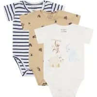 Hust&Claire Bertram 3-pack Vauva Body Pale Khaki 74 cm Ruskea 74 cm Pojat