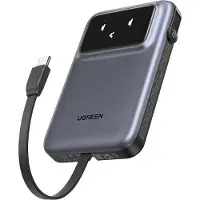 UGREEN Uno Power Bank sisäänrakennetulla USB-C-kaapelilla 10000 mAh
