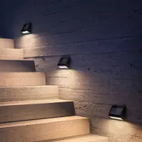 KLEWE LED-aurinkoseinävalaisin ECOSTEP, antrasiitti, 17 cm, IP65 ECOSTEP, Musta, Alumiini, Moderni, aurinkokennovalaisin