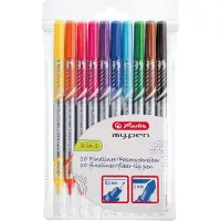 Herlitz 11367232, 10 kpl, Musta, Sininen, Ruskea, Vihreä, Oranssi, Vaaleanpunainen, Purppura, Punainen, Keltainen, Ohut pää, Monivärinen, Multi, Pyöre