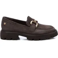 Carmela for woman. 16195204-GRIS Leather moccasins 161952 grey (38), Flat, None, Casual