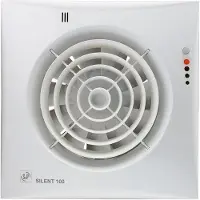 THERMEX Fan Silent 100 CHZ Visual Scandic, ilmankosteuden säätö ulkoisella ajastimella (1-30 min.) ja ilmankosteudensäätimellä (60-90%). Ilmavirta 95 m³/h.