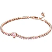 Pandora vaaleanpunainen tennis sydänrannekoru 580041C01-18