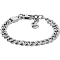 Fossil Harlow intaglio hopeanvärinen panssarirannekoru JF04697040