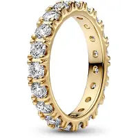 Pandora 14K Gold-Plated Ring With Clear Cubic Zirconia - Gold - 58