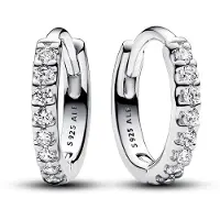 Pandora Timeless hopeiset zirkonia huggie korvarenkaat 293015C01