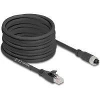 DeLOCK 80595, 10 m, Cat5e, S/FTP (S-STP), M12, RJ-45, Musta