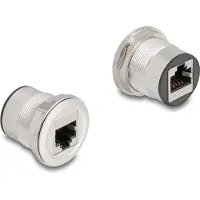 DeLOCK 88190, 2 x RJ-45, Naaras, Naaras, Suora, Suora, Musta, Hopea