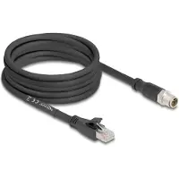 DeLOCK 80585, 5 m, Cat5e, S/FTP (S-STP), M12, RJ-45, Musta