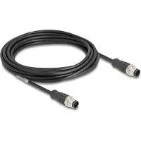 DeLOCK 80808, 5 m, Cat5e, S/FTP (S-STP), M12, M12, Musta
