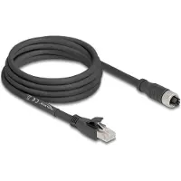 DeLOCK 80591, 3 m, Cat5e, S/FTP (S-STP), M12, RJ-45, Musta