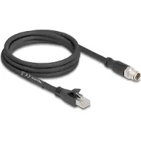 DeLOCK 80579, 2 m, Cat5e, S/FTP (S-STP), M12, RJ-45, Musta