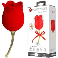 Pretty Love Rose Lover - klitoriskiihotin ja vibratori - kieli - punainen