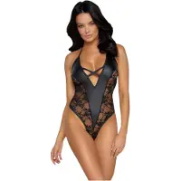 Cottelli Party - kukkakuvioitu body - musta - XL