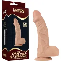 Lovetoy Real Extreme - dildo imukupilla - 23 cm (naturaali)