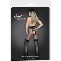 Cottelli - avoimet sukkahousut verkkoyksityiskohdilla - musta - 3