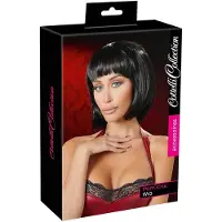 Cottelli Accessoires Musta Bob-peruukki – 28 cm Lyhyt Peruukki Otsatukalla