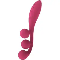 Satisfyer Tri Ball 1 - ladattava, monitoimivibraattori (punainen)