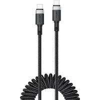 Acefast Kierre Usb-c-usb-c-kaapeli, 1,2 m, 3a, 480 mb/s, musta