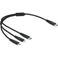 DeLOCK – USB Charging Cable 3 in 1 USB Type-C to Lightning / Micro USB / USB Type-C 30 cm (87148)
