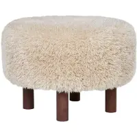 House Nordic Bina - Pouf, Light Brown Ø50X33 Cm - Cream - ONE SIZE