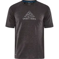 Craft Men's Advance Trail Wool Short Sleeve Tee Black/Melange Lyhythihainen treenipaita Black-Melange S