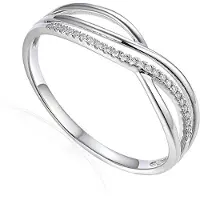 Lykken Elegance valkokultainen crossover timanttisormus 0,06 ct-170