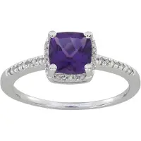 Lykken Elegance valkokultainen ametisti timanttisormus 0,10 ct-185