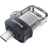 SanDisk Ultra Dual Drive m3.0 USB 3.2 Gen 1 32 Gt -muistitikku, musta/hopea