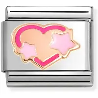 Nomination Classic 430202/41 pink fuchs star heart pala