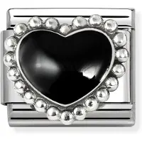 Nomination Composable Classic symbols black raised heart 330204/38