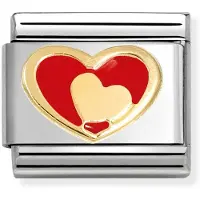 Nomination Composable Classic love heart in heart red 030283/28