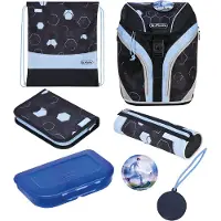 Herlitz SoftLight GREENline Cyber Soccer, Eväslaatikko, Kynäkotelo, Pencil pouch, Koululaukku, Urheilukassi, Poika, Peruskoulu & ala-aste, Reppu, 18 L (50048878)