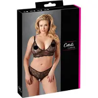 Cottelli Plus Size - pitsirintaliivisetti - musta