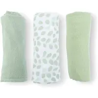 Doomoo harso 3 kpl luomupuuvillaa 70x70 Mini leaves green